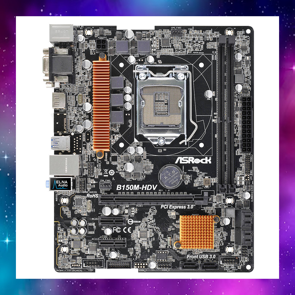 MAINBOARD (เมนบอร์ด) 1151 ASROCK B150M-HDV GEN6-7 ใช้งานปกติ