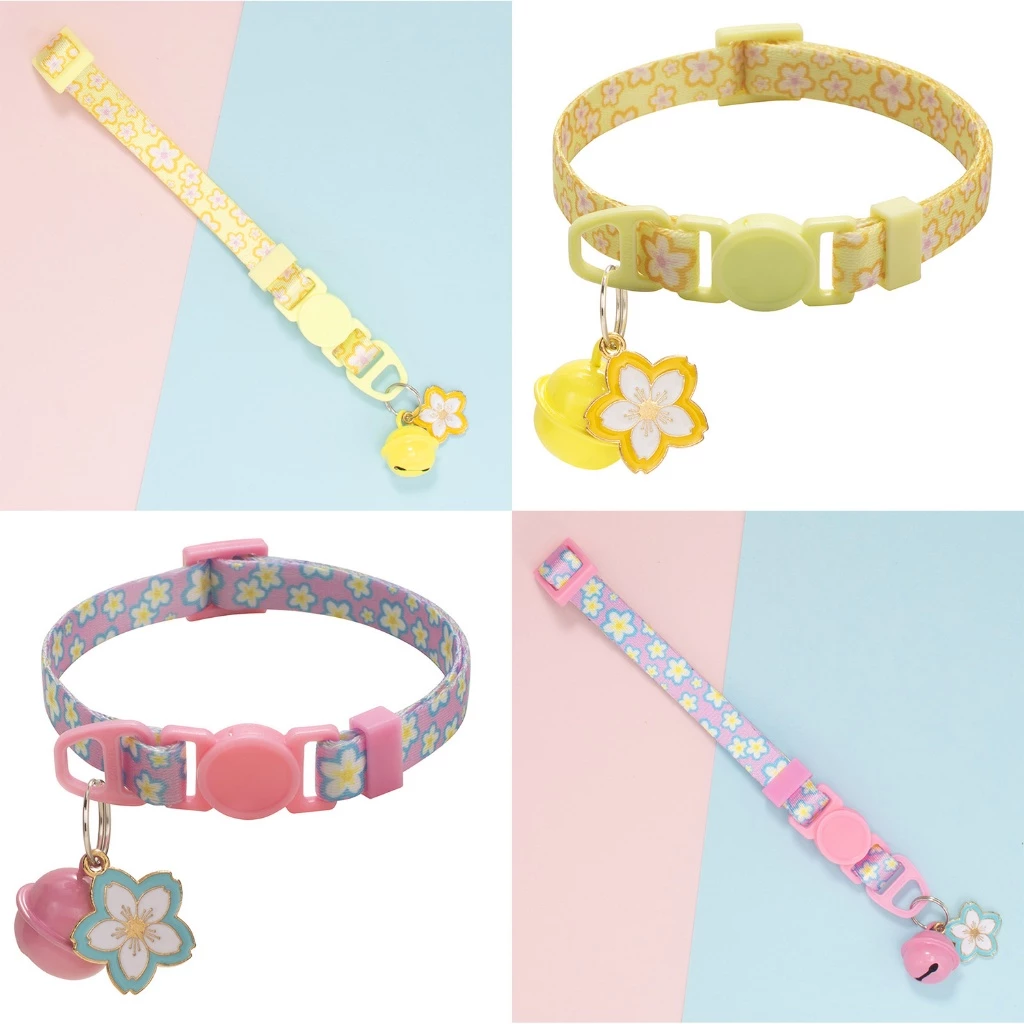 yoyopet ปลอกคอแมว ลายซากุระ สีพาสเทล นิรภัย thumbnail 4