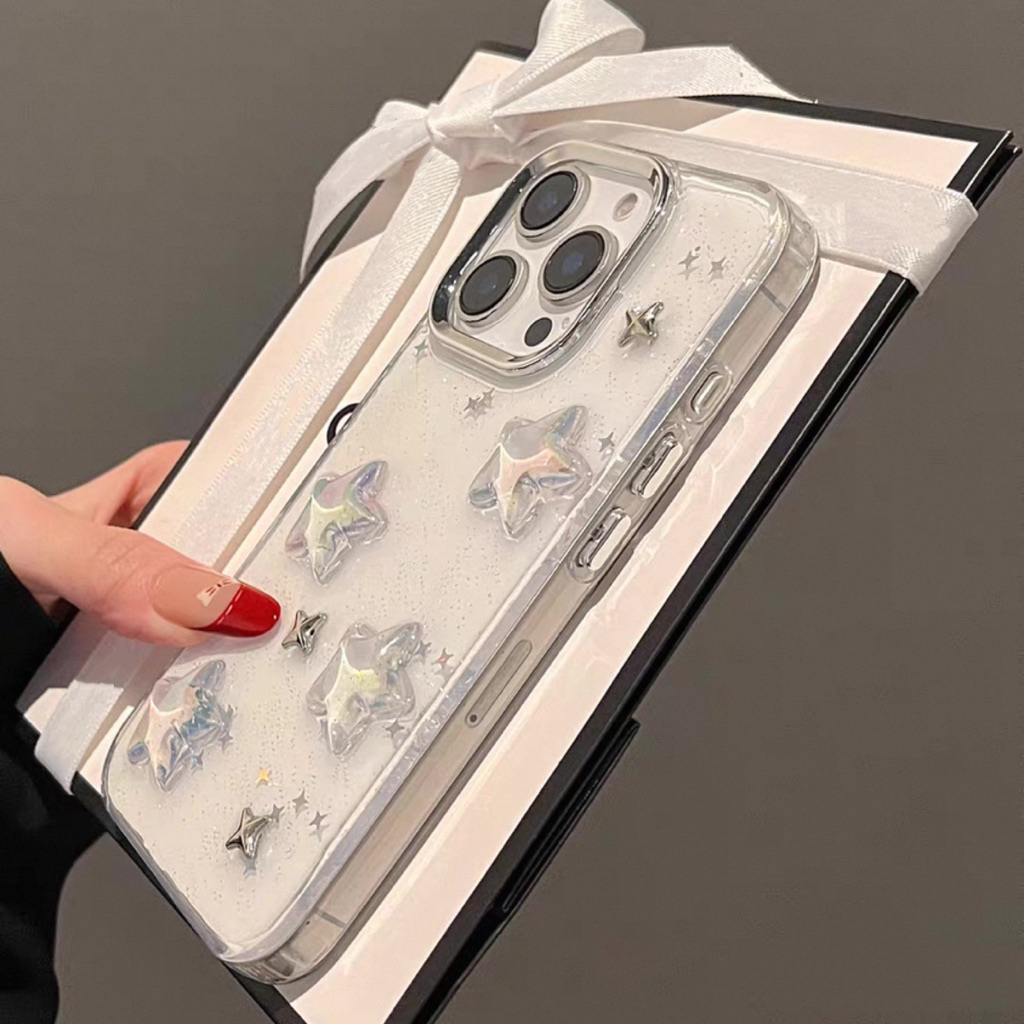 ส่งจากไทย เคสใส ลายดาว  งานกล่อง รุ่น  i11 12 promax i13 promax i14 promax 14plus i15 15promax i16 promax 16plus - รูปที่ 7