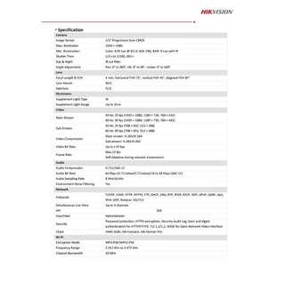 HIKVISION DS-2CV2Q21G1-IDW (4 mm) กล้องวงจรปิดระบบ IP ความละเอียด 2 MP + MicroSD Card 32/64/128 GB