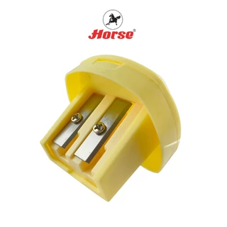 Horse ตราม้า กบเหลาดินสอ 2 รู พลาสติก H-860 ตราม้า แบบมีฝาปิด คละสี จำนวน 1 ตัว