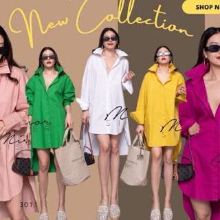 mirrorsister 30117.2 เดรสเชิ้ตทรงหลวม แพทเทรินเรียบง่ายแต่ใส…