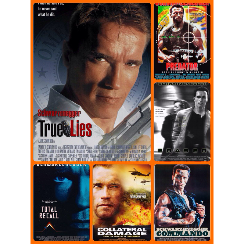 โปสเตอร์ หนัง Schwarzenegger Total Recall Predator Commando True Lies 11.5 X 16.5 นิ้ว (A3