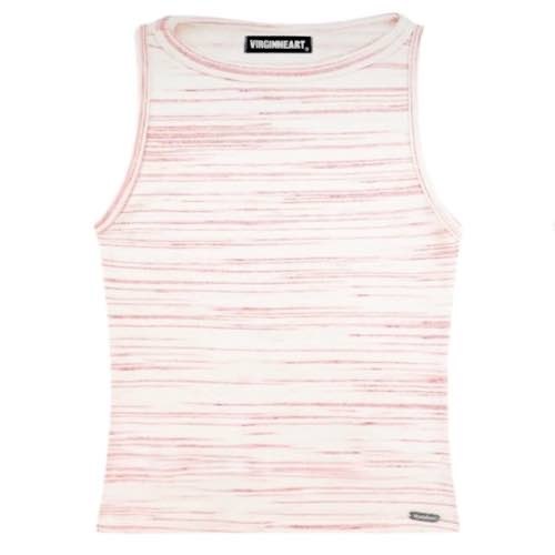 VGH STRIPE TANK TOP WHITE/PINK