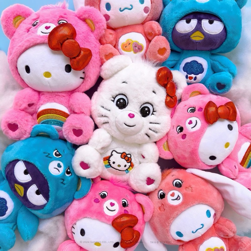 (ใช้โค้ดลด30%)Sanrio x Carebears ขนาด23เซน ครั้งแรกกับตุ๊กตาคิตตี้แคร์แบร์ ลิขสิทธิ์นำเข้าจาก USA มีจำหน่ายราคาส่ง