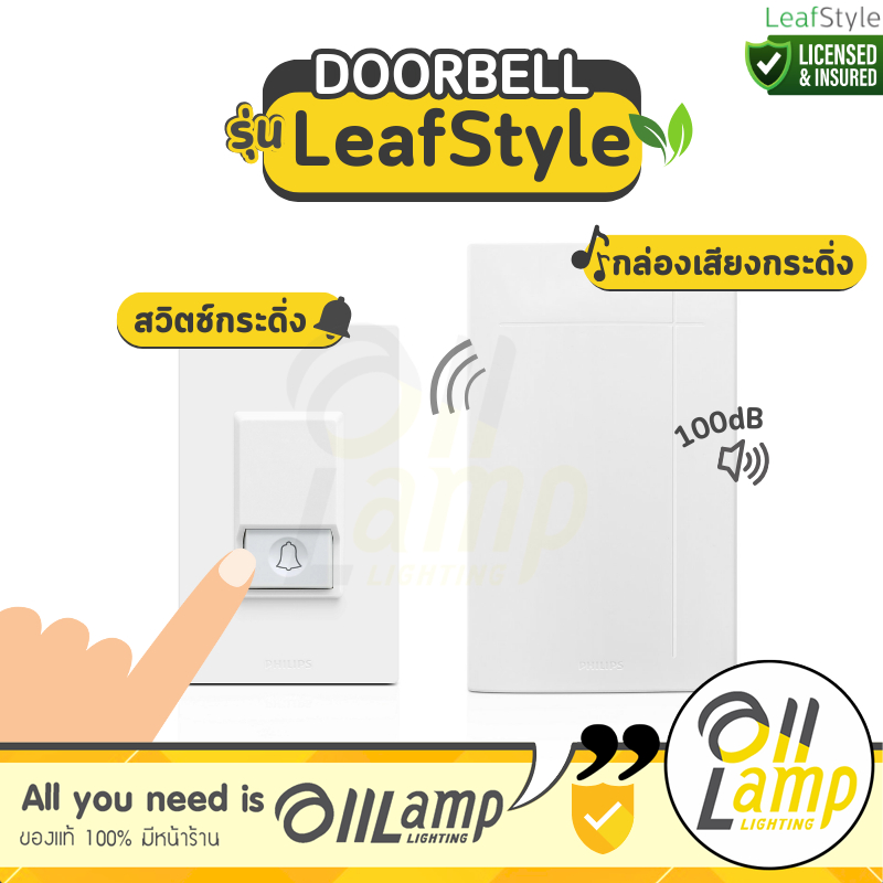 Philips กระดิ่ง กล่องแบบลอย Leafstyle IP54 ของแท้ ราคารวมแวท