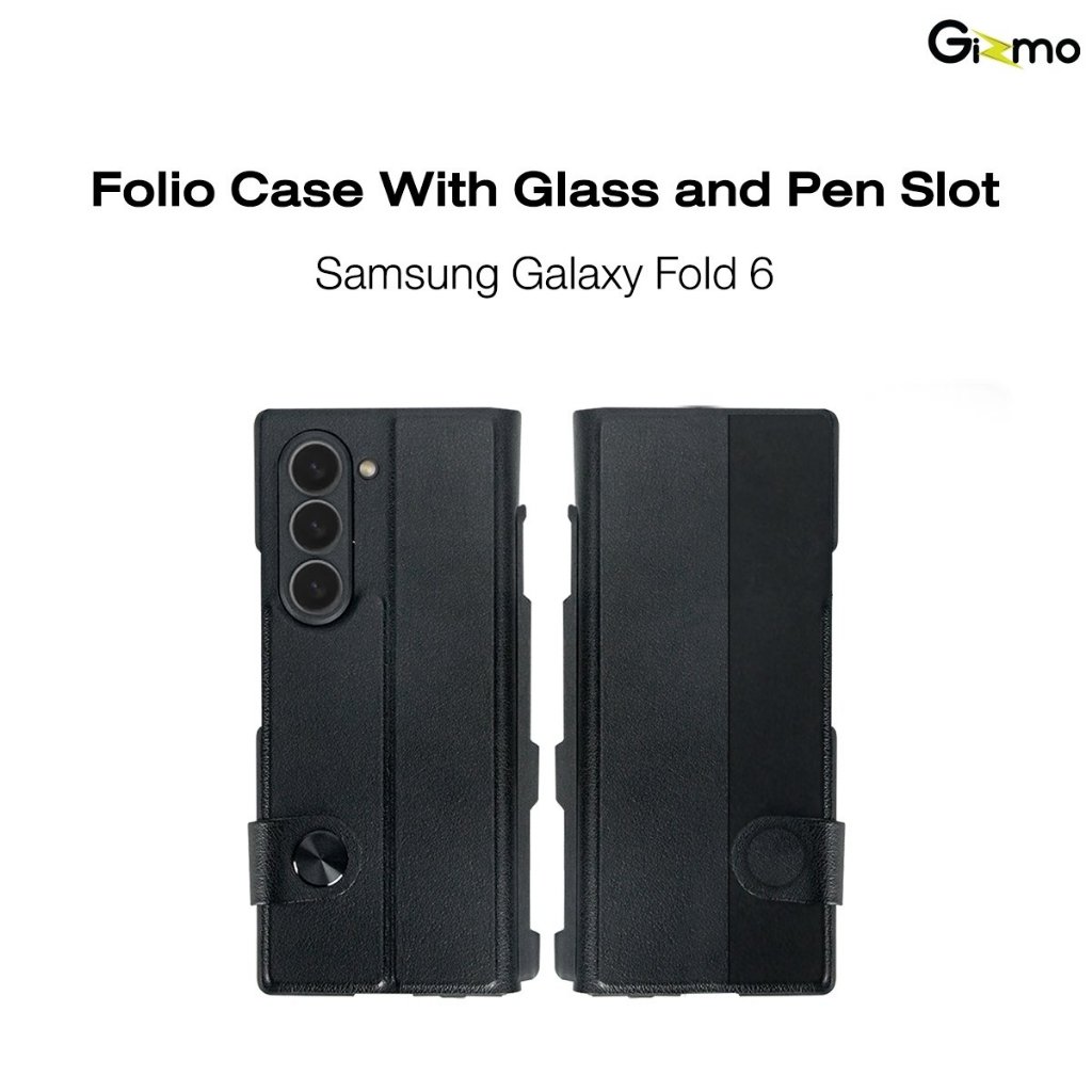 Gizmo เคส รุ่น Z Fold 6 มีช่องเก็บปากกา + มีกระจกหน้าจอ Folio Case With Glass And Pen Slot เคสหนัง ฝ