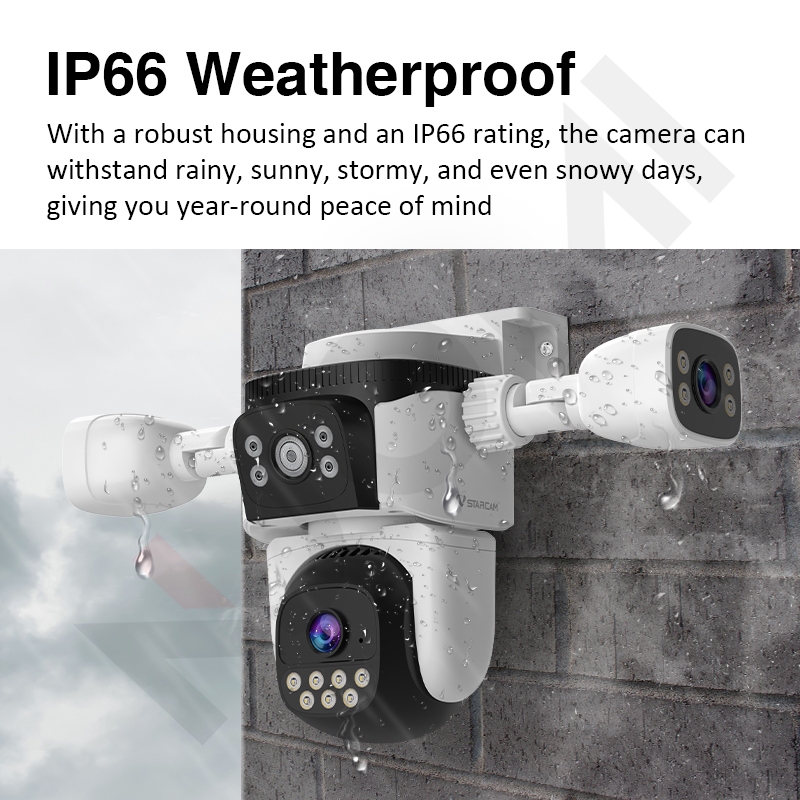VSTARCAM CS621SR / CG621SR 4G SIM กล้องวงจรปิดไร้สาย FHD 6MP (1080p) (3 เลนส์กล้อง) Ai + ตรวจจับคน