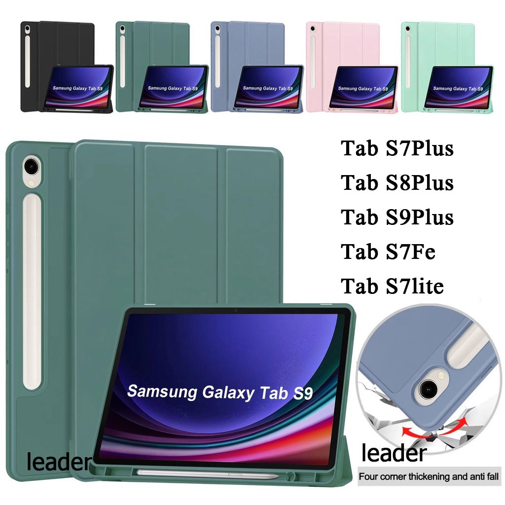 เคสฝาพับ เคส For Samsung Galaxy Tab A9 2023 / A9 Plus / A9+ /S9/S9Fe S10 มีช่องใส่ปากกา Smart Case พร้อมส่ง 008