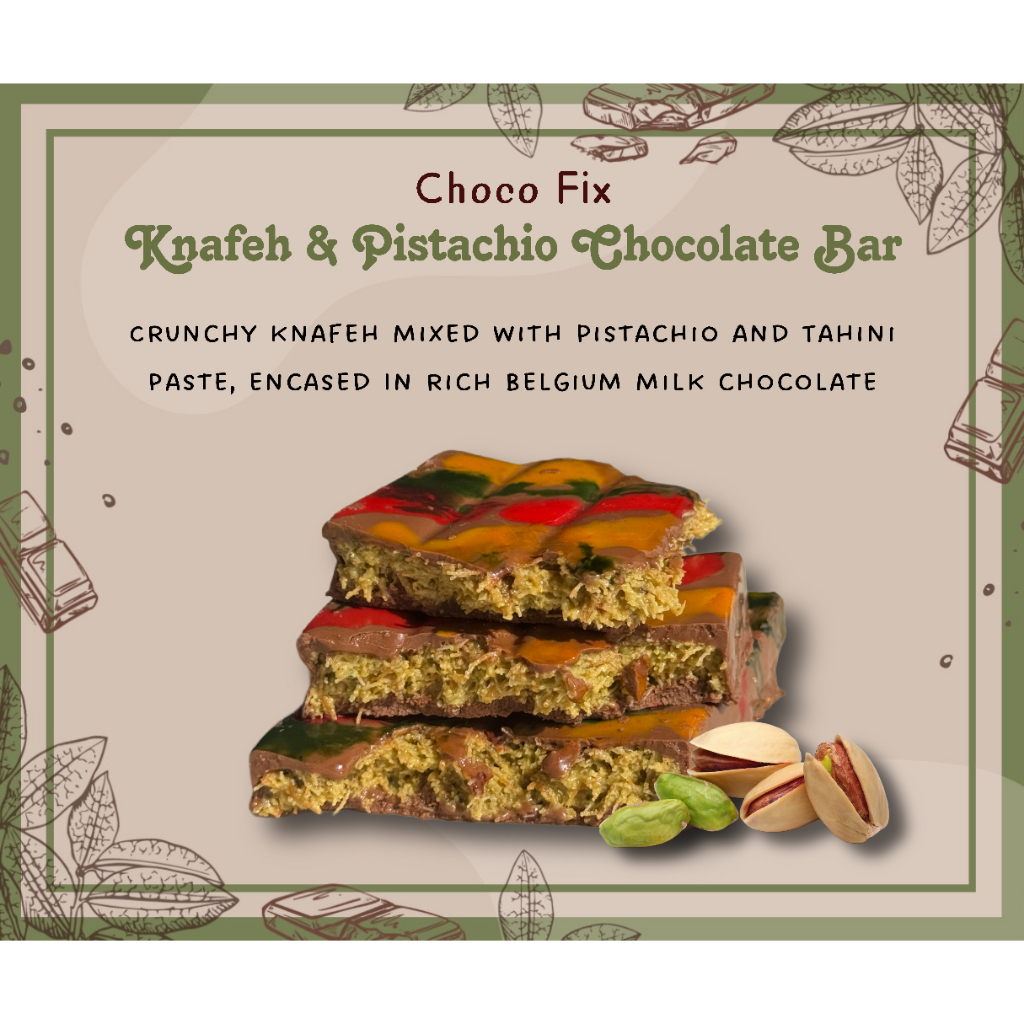 Choco Fix - Knafeh Pistachio  Chocolate 240g - Dubai Chocolate