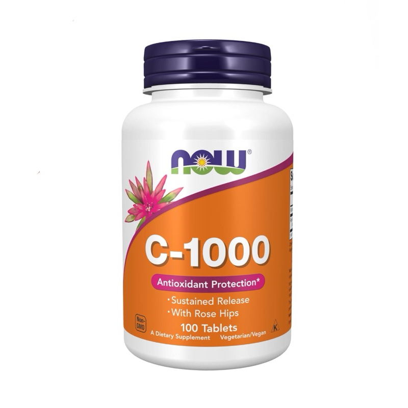 Now Vitamin C-1,000 with Rose Hips, Sustained Release, Antioxidant Protection*, 100 Tablets