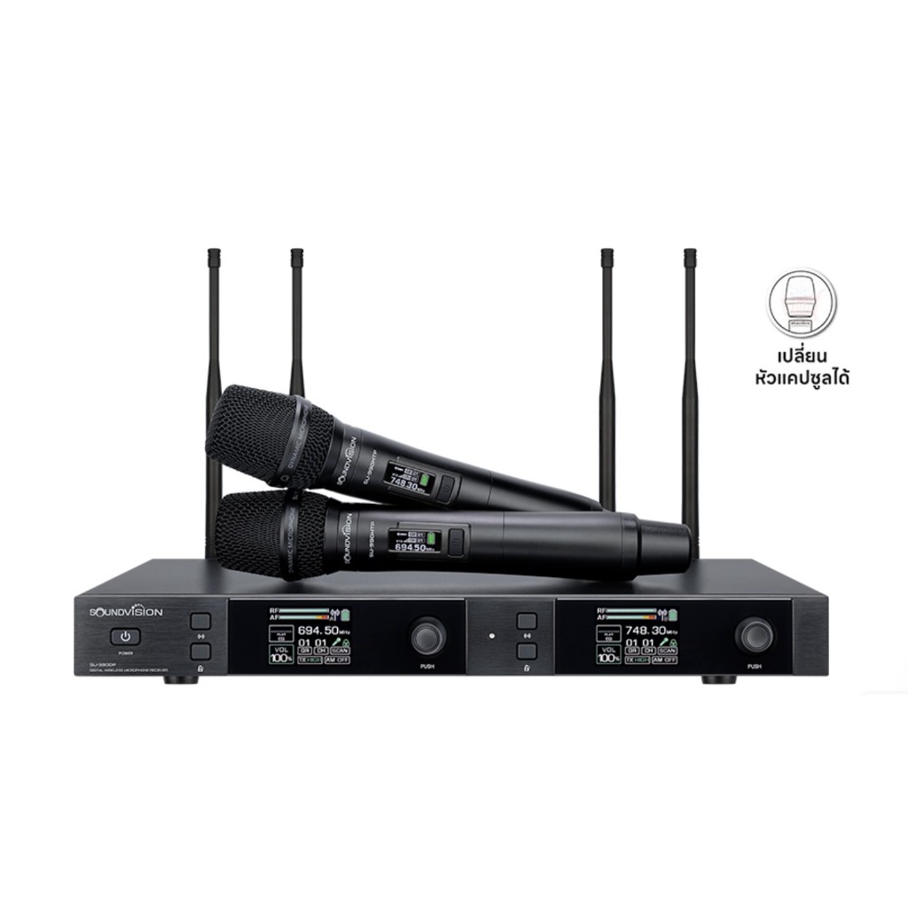 สินค้าใหม่ รับประกัน 1 ปี SOUNDVISION SU-990D/HTP ไมโครโฟนไร้สาย มือถือคู่ ระบบดิจิตอล 180CH