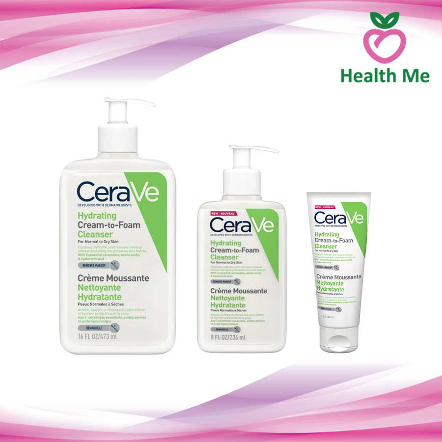 CERAVE HYDRATING CREAM-TO-FOAM CLEANSER ผลิตภัณฑ์ เซราวี ทำความสะอาดผิวหน้า และ ล้างเครื่องสำอางค์ ข