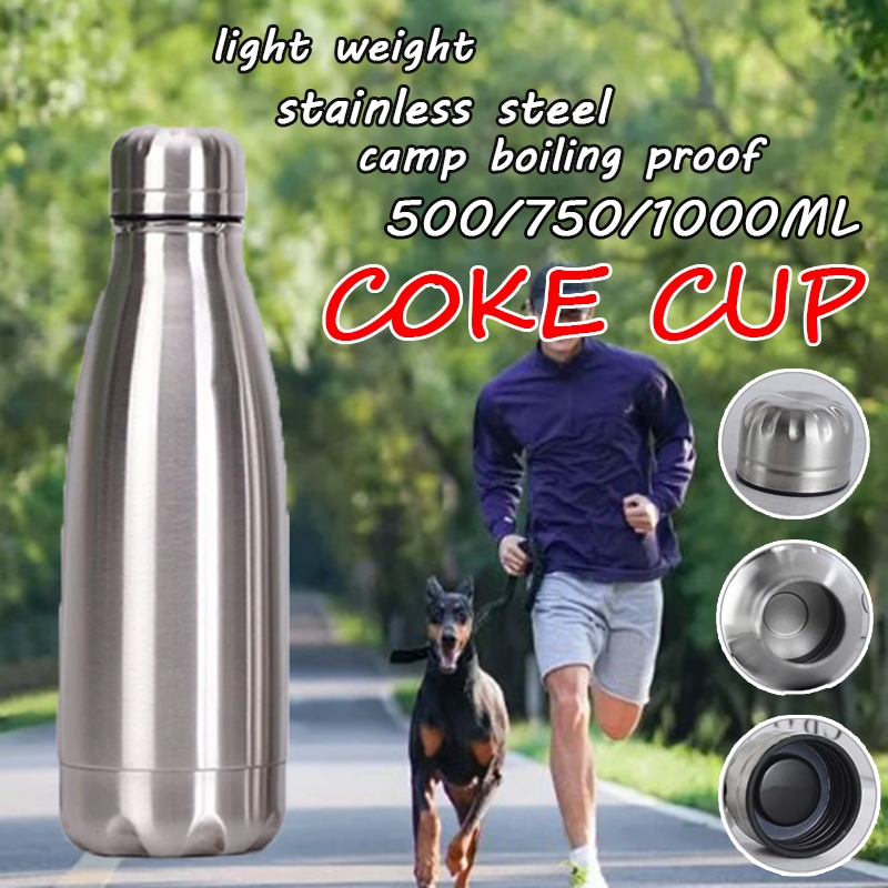 ขวดน้ำสแตนเลส 304 ขวดน้ำเก็บอุณภูมิ ขวดน้ำสุญญากาศ กระติกน้ำ ขวดน้ําพกพา กระป๋องน้ํา 500/750/1000ML