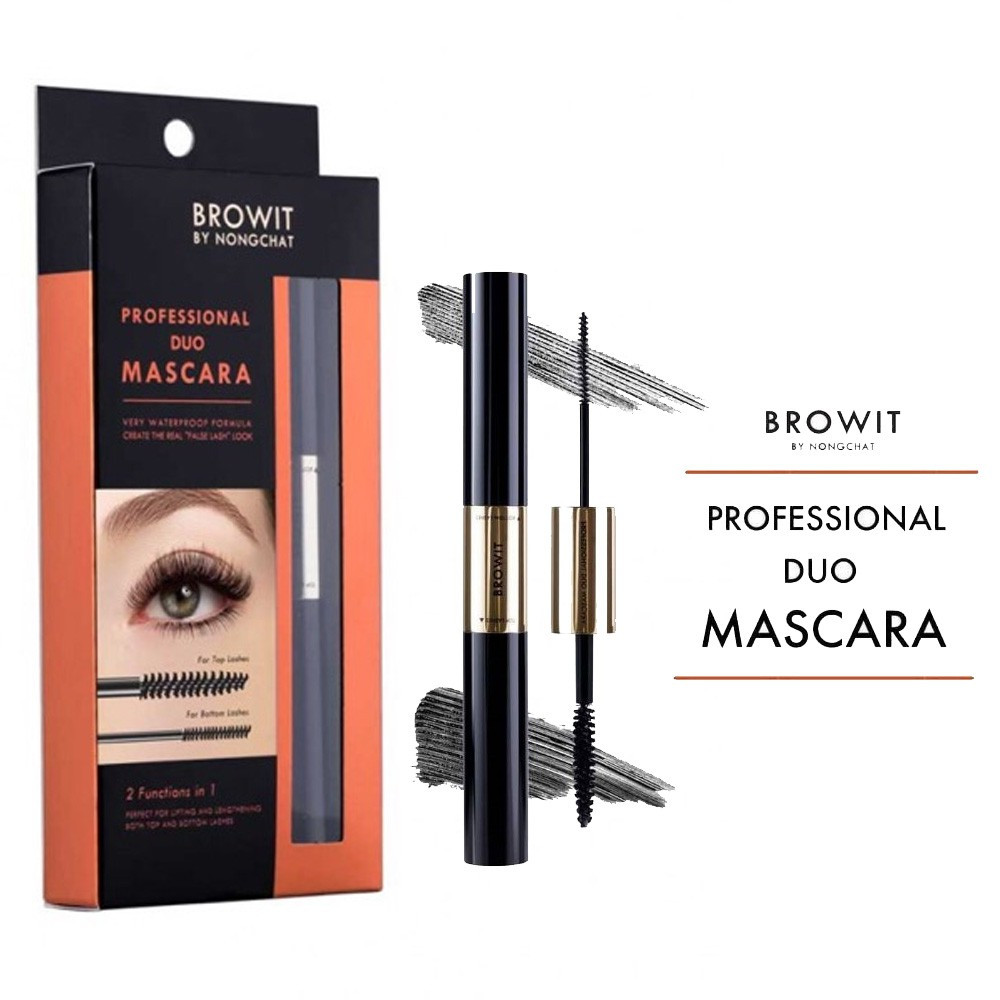 BROWIT PROFESSIONAL DUO MASCARA บราวอิท บาย น้องฉัตร โปรเฟสชั่นนอลดูโอ้ มาสคารา มาสคารา 2 หัว กันน้ำ