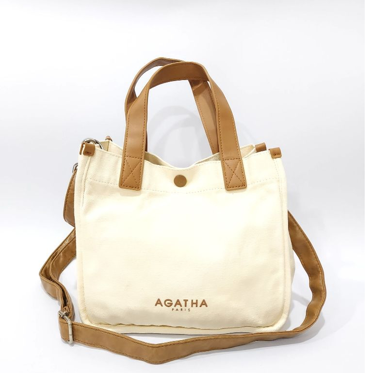 Agatha Paris Canvas Sling Bag  กระเป๋าผ้า แบรนด์แท้