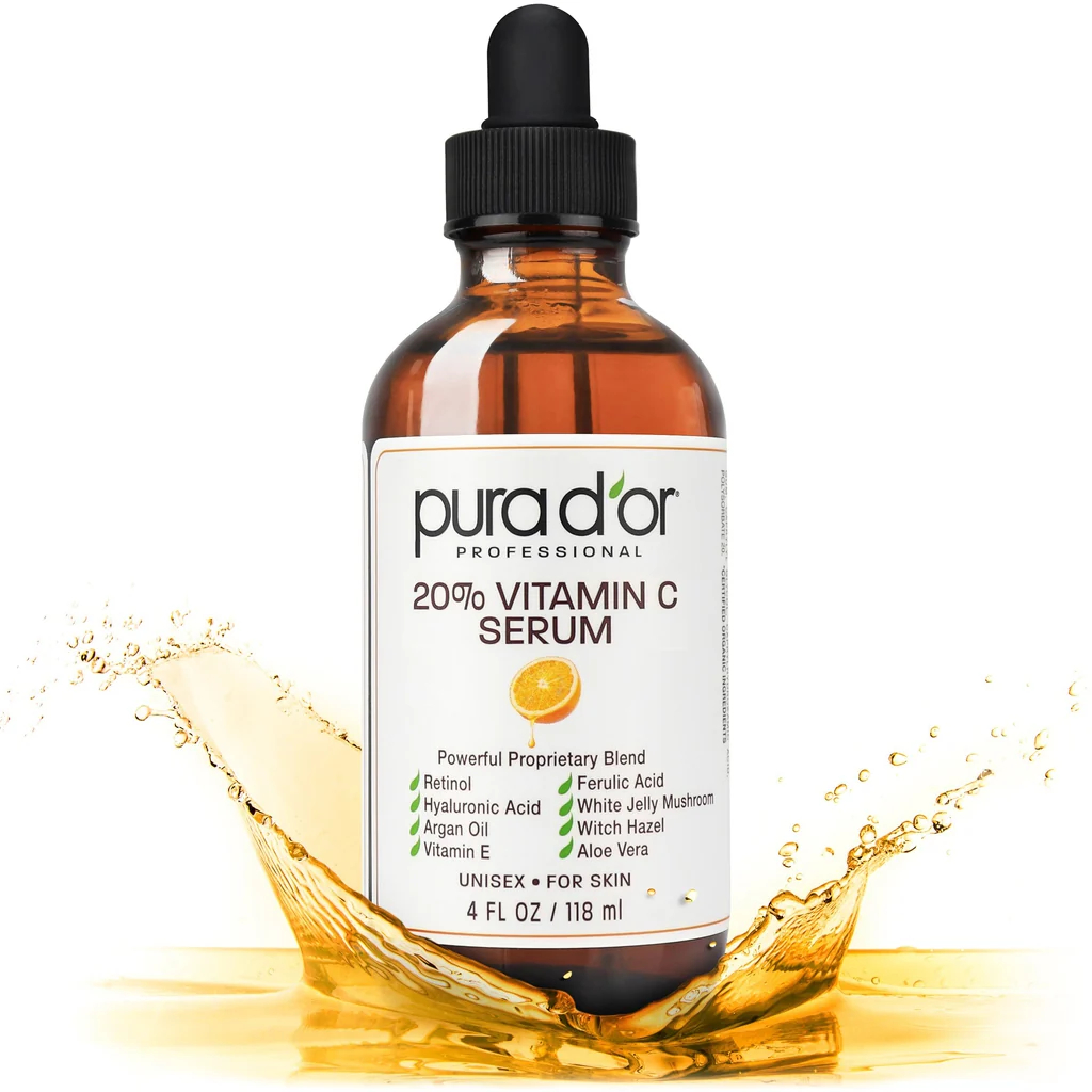 วิตามิน C เซรั่ม ซึมเร็ว Pura D'or, Professional, 20% Vitamin C Serum, 4 fl oz (118 ml)