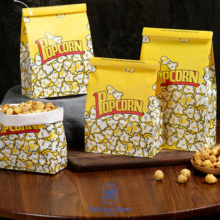 Baking Barn Popcorn bag ถุงใส่ป๊อปคอร์น ถุงกระดาษเคลือบ กันน้ำ-น้ำมัน พิมพ์ลาย Popcorn แบบมีลวด