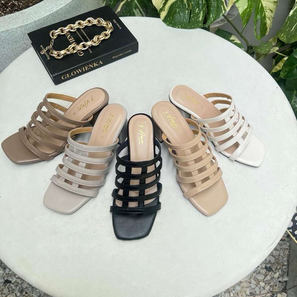 Shoes i amm ร้านจริงส่งตรงจากนครนายก A240 รองเท้าส้นสูงหน้าสาน#