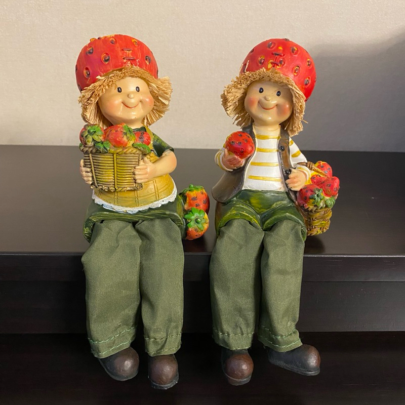 Kentoyshop ตุ๊กตาเรซิ่นนั่งห้อยขา หัวสตอร์เบอรี่ หัวกล้วย สูง 19 ซม.(ราคาต่อคู่) - รูปที่ 5