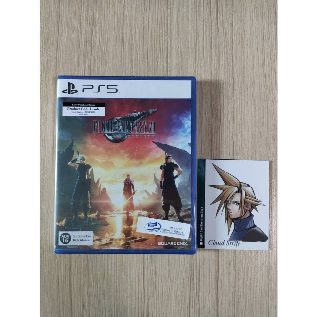 มือ 1 PS5 Final Fantasy FF 7 VII Rebirth Zone 3 Eng พร้อมการ์ด Cloud Strife