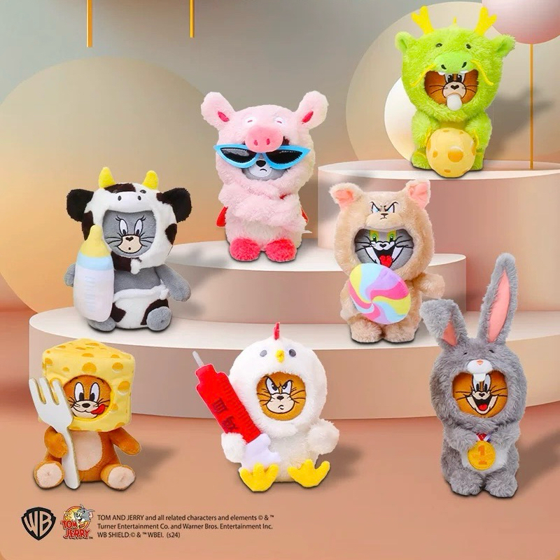 พร้อมส่ง 🧀🍼 Hugkis Tom & Jerry Plush Doll Blind Box Zodiac *เลือกตัว