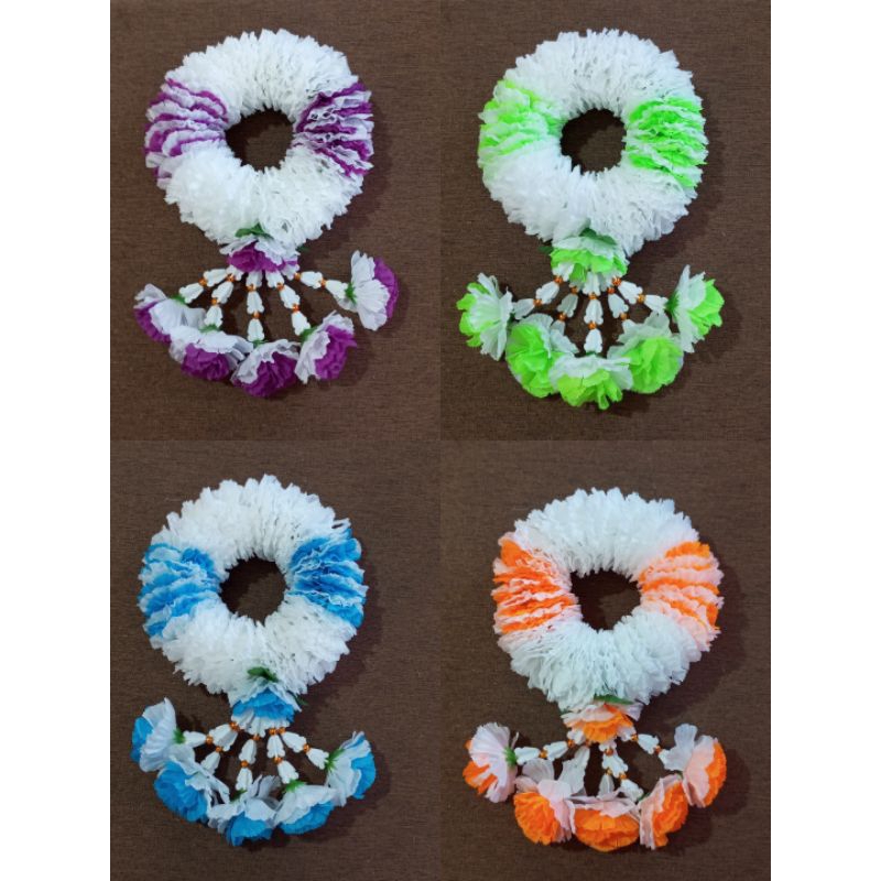 พวงมาลัยกลม ดอกดาวเรือง ทูโทน ฟูๆๆ