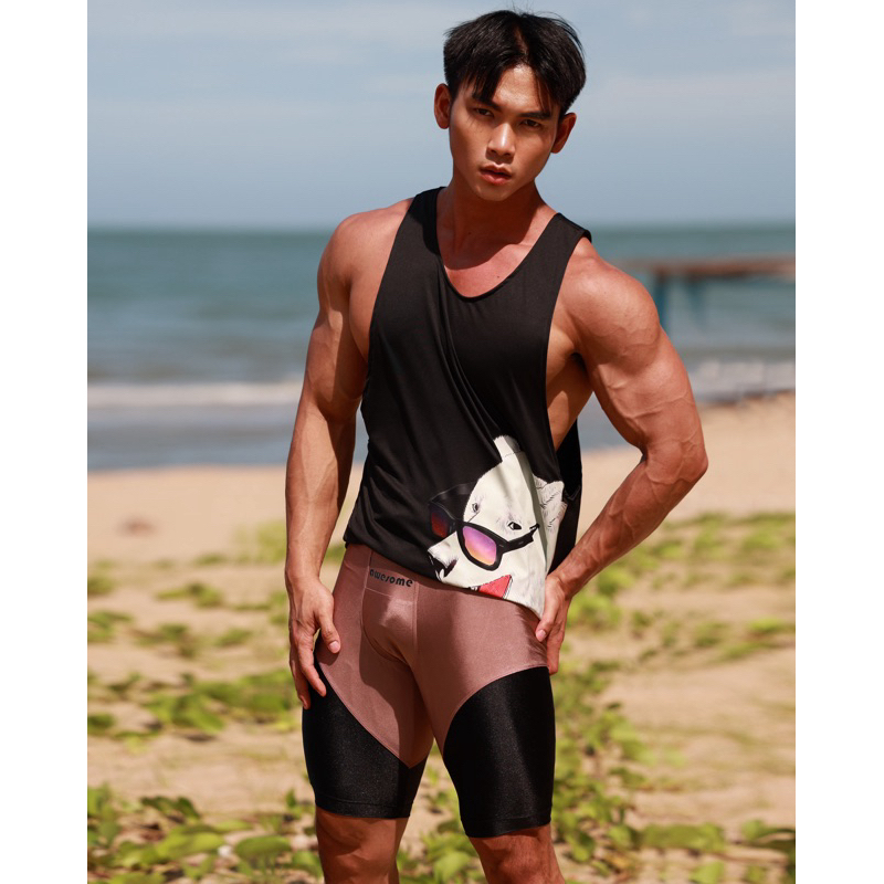 APEV103 เสื้อกล้ามลายหมี สกรีนลายกราฟฟิก