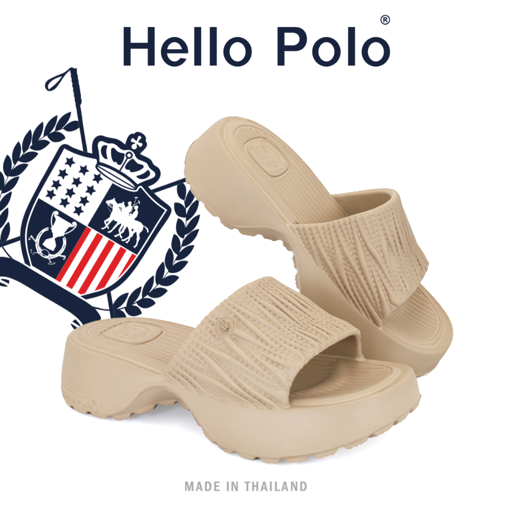 Hello Polo รองเท้าแบบสวม รองเท้าแฟชั่น พื้นหนา กันลื่น รองเท้านิ่มเหมือนเหยียบอึ เบาสบาย ดีไซน์เพรียว รองเท้านุ่ม HP8040