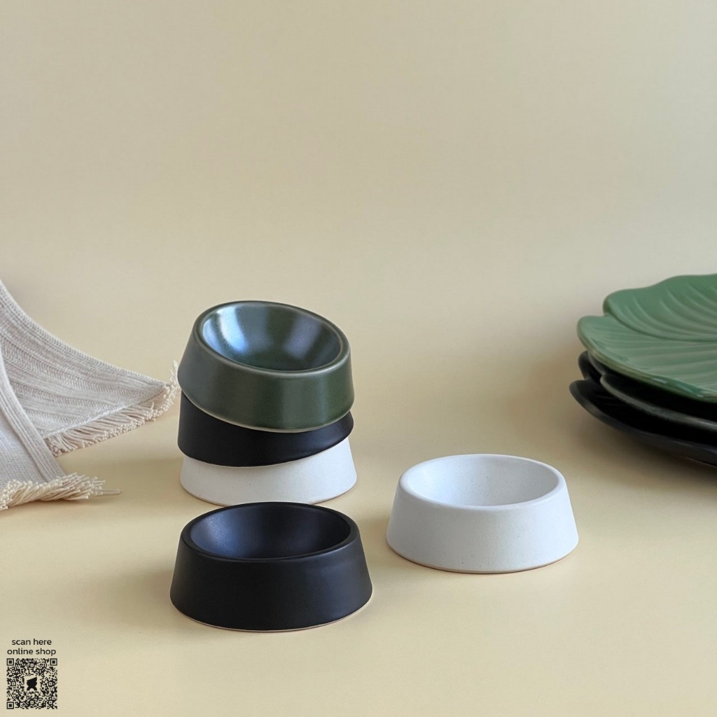 ถ้วยน้ำจิ้ม ถ้วย ถ้วยเซรามิค 8 x 3 cm เข้าไมโครเวฟได้ - AT1CERAMIC