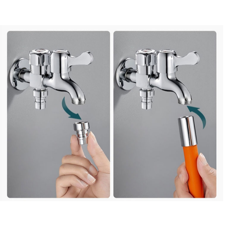 ท่อต่อก็อกน้ำ ต่อก็อกน้ำ ขั้วต่อก๊อกน้ำขยาย ดัดได้ หมุนได้ 360องศา ป้องกันน้ำกระเซ็น ประหยัดน้ำ ใช้กับก๊อก หัวเกลียว - รูปที่ 2