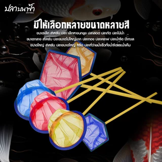 สวิงตักปลา กระชอนตักปลา แบบเหลี่ยม เข้าซอกตู้ได้เป็นอย่างดี ตาข่ายเหนียว ด้ามพีวีซี ใช้ได้ยาวนาน (คละสี) ที่ วน