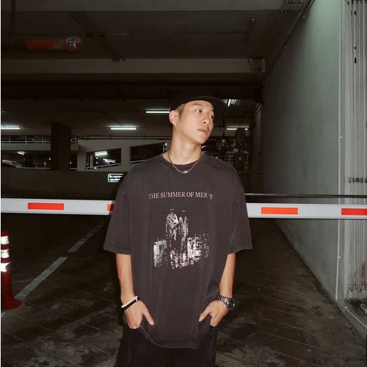 เสื้อยืดทรงโอเวอร์ไซส์ Ⅱ Cosmic Flow Ⅱ The summe Ⅱ ผ้าคอตตอน