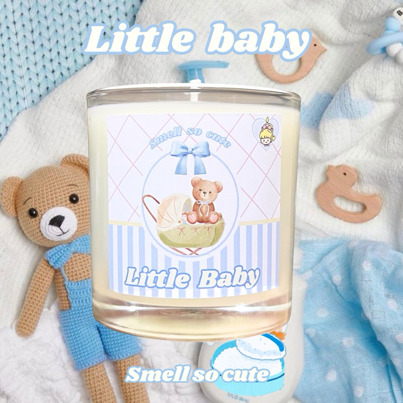 Smellsocute | เทียนหอม 150 g. กลิ่นLittle baby🍼👼🏻แป้งเด็ก | 100% organic Soy wax candle ใส่กล่องฟรี