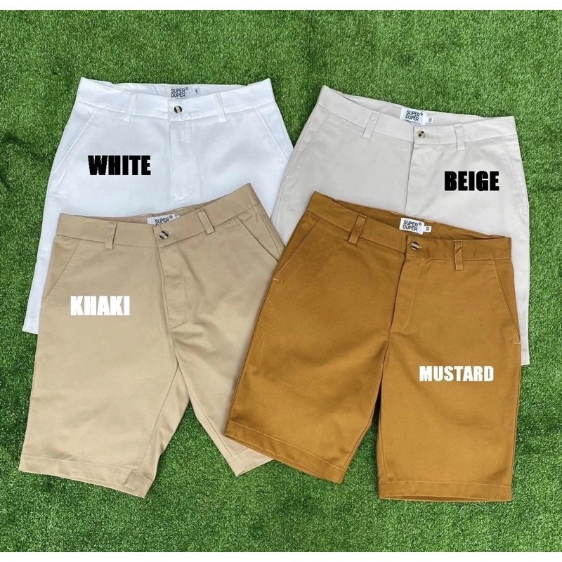 กางเกงขาสั้นผู้ชาย ผ้าชิโน สีพื้น ผ้าcotton100% เกรดด Premium -- JAKKAYER CHINO PANTS
