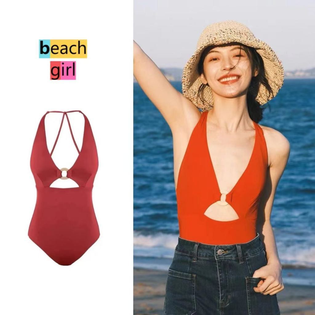 beachgirl ชุดว่ายน้ำวันพีช แฟชั่น โชว์หลัง สไตล์เซ็กซี่ ส่งไวจากไทย #0430