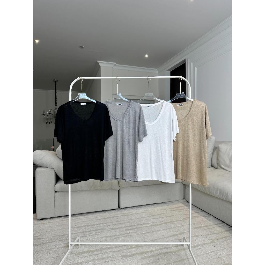 เสื้อยืดคอวีผ้าสลาฟ Unisex PROMTHONG