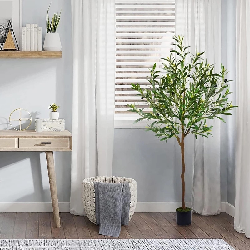 ต้นโอลีฟ ต้นไผ่ปลอม ต้นไผ่ จําลองพืช ต้นมะกอกปลอม ความจำลอง99%พร้อมกระถาง ของแต่งบ้าน ต้นไม้ปลอมใหญ่ - รูปที่ 2