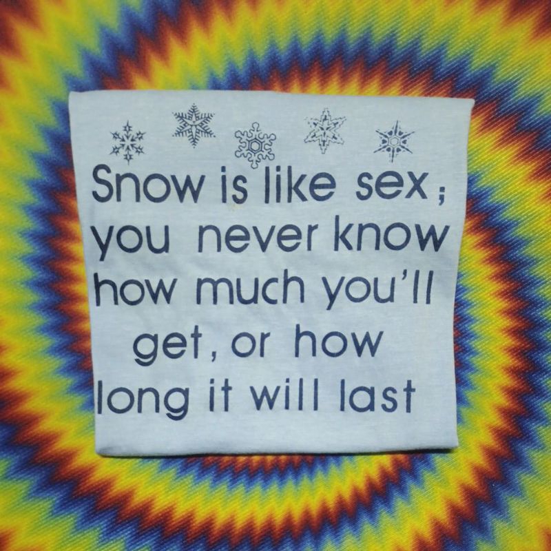 เสื้อยืดมือสอง Vintage Usa ผ้าบาง Rayon ผ้า50/50 ลายฟ้อนท์ คำคมเก่ายุค 80's Size M.อก19+/ยาว27.5