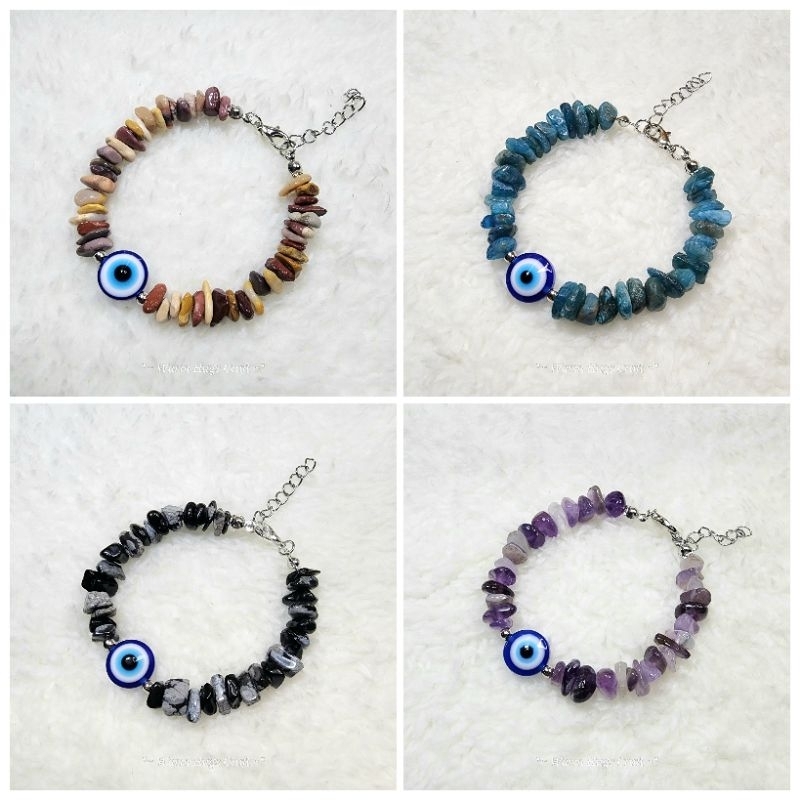 💥พร้อมส่ง‼️🇹🇭 EVIL EYE 🧿 Bracelet สร้อยข้อมือหินนำโชค กำไลหินมงคล หินแท้ เสริมพลัง เครื่องประดับสายม