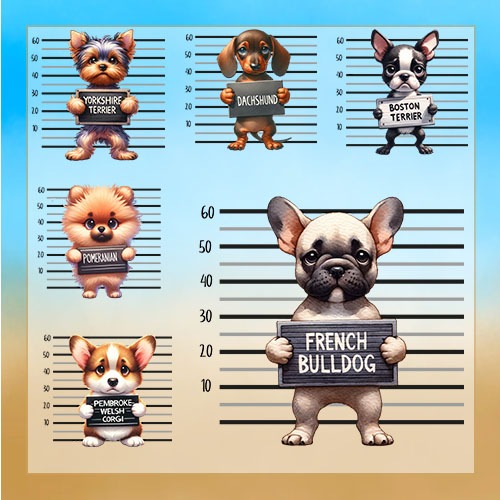 ตัวรีดติดเสื้ออักษร (159)  F.234 ลาย Sad Dog  น้องหมาติดคุก น้องหมาน่าสงสาร รีดง่ายรีดติดทุกเนื้อผ้า