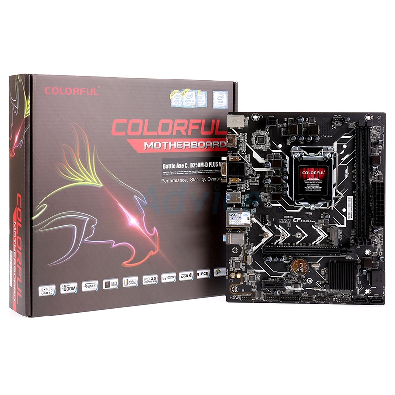 Mainboard LGA 1151 Colorful Battle Axe C.B250M-D Plus V22 [มือสองสภาพดีใช้งานน้อย]