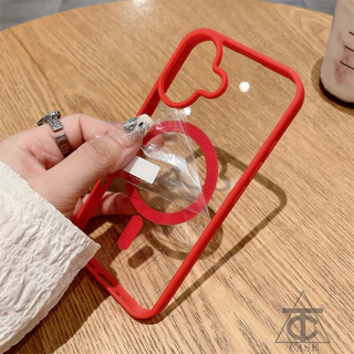 ส่งจากไทย เคสอะคริลิคชาร์จได้ ขอบสี งานกล่องขาว สำหรับ ไอโฟน 16 Pro Max 13 11 12 14 15 17 PROMAX 7 8 plus xr x xs max