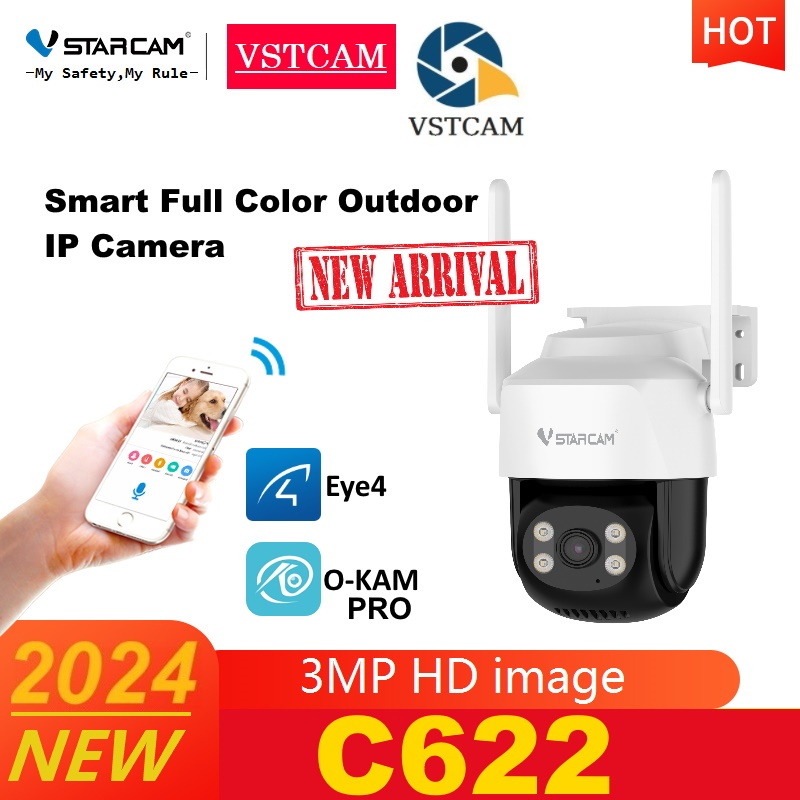 Vstarcam C622  ใหม่2024 ความละเอียด 3 ล้านพิกเซล กล้องวงจรปิดไร้สาย กล้องนอกบ้าน Outdoor มีAI+ คนตรวจจับสัญญาณเตือน