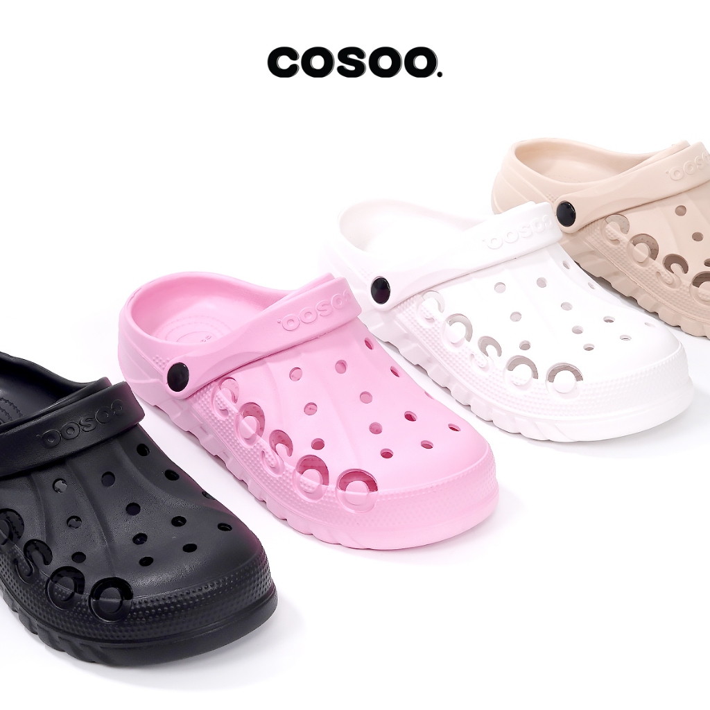 COSOO รองเท้าแตะ รองเท้าหัวโต รองเท้าแฟชั่น ส้นต่ำ กันลื่น ระบายอากาศได้ดี นุ่มสบายเท้า รุ่น CS-L02