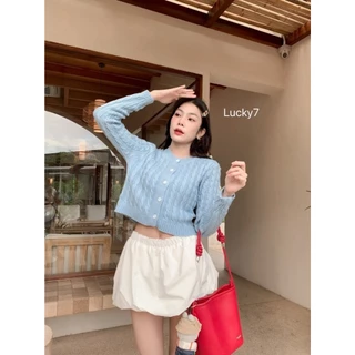 BY IRA Softest Sweater ไหมพรมสเวตเตอร์ ทอลายเปีย มีกระดุมหน้า ใส่เก๋ๆ ชิคๆ (SW-012)