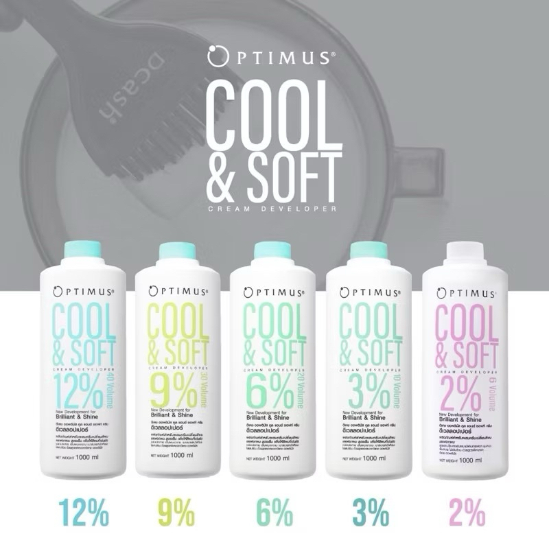 ไฮโดรเจน ดีแคช ออพติมัส คูล แอนด์ ซอฟท์ ครีม ดีเวลลอปเปอร์ ฟอกผม สูตรเย็น DCASH Optimus Cool & Soft Cream Developer
