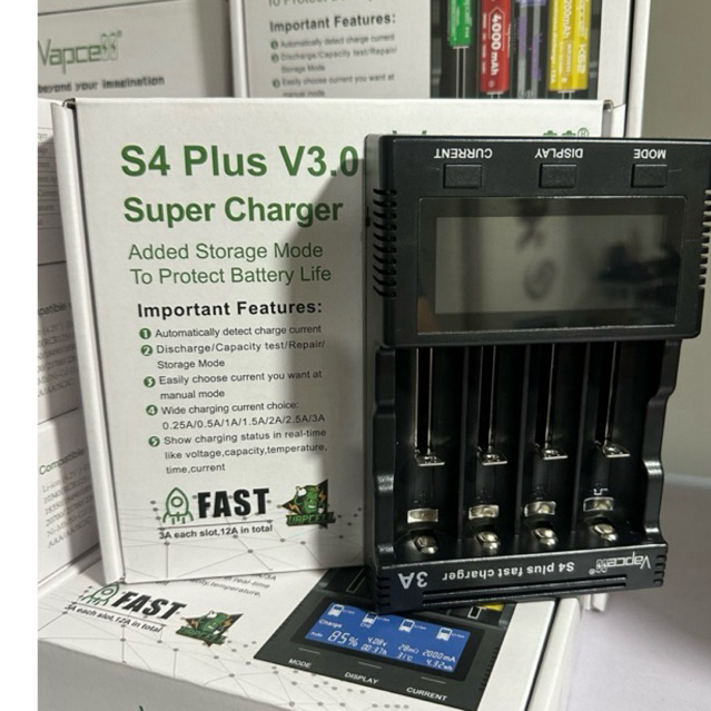 เครื่องชาร์จVapcell S4 Plus V3.0 New version ของแท้100%(ออกใบกำกับภาษีได้)