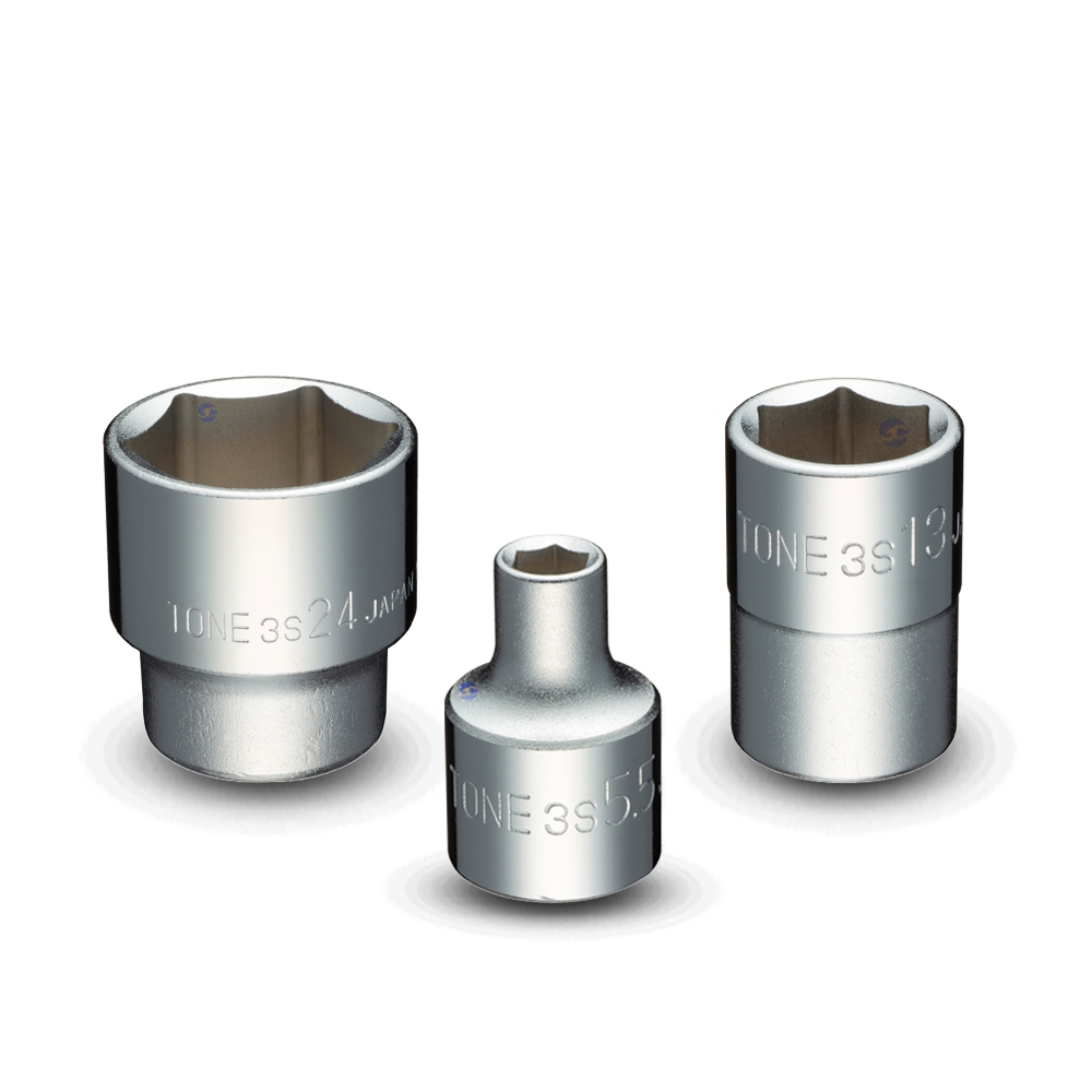 TONE ลูกบล็อก 6เหลี่ยมขนาด 3/8" รุ่น 3S - Socket 6Pt. 3/8" Model 3S