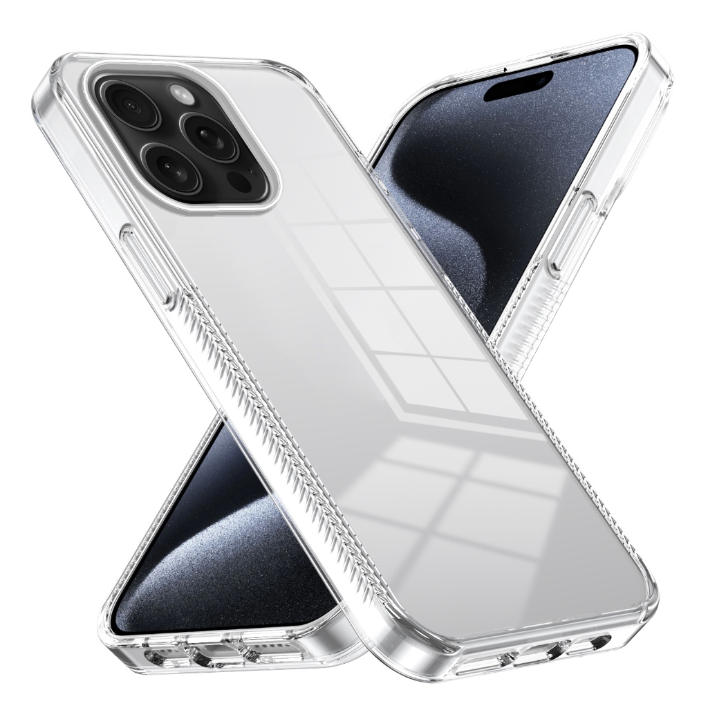 มาใหม่ Case for iP16 16pro 16Plus 16pro max 17 17Air 17pro 17pro max เคสหลังแข็งขอบใสพลาสติก กันกระแ